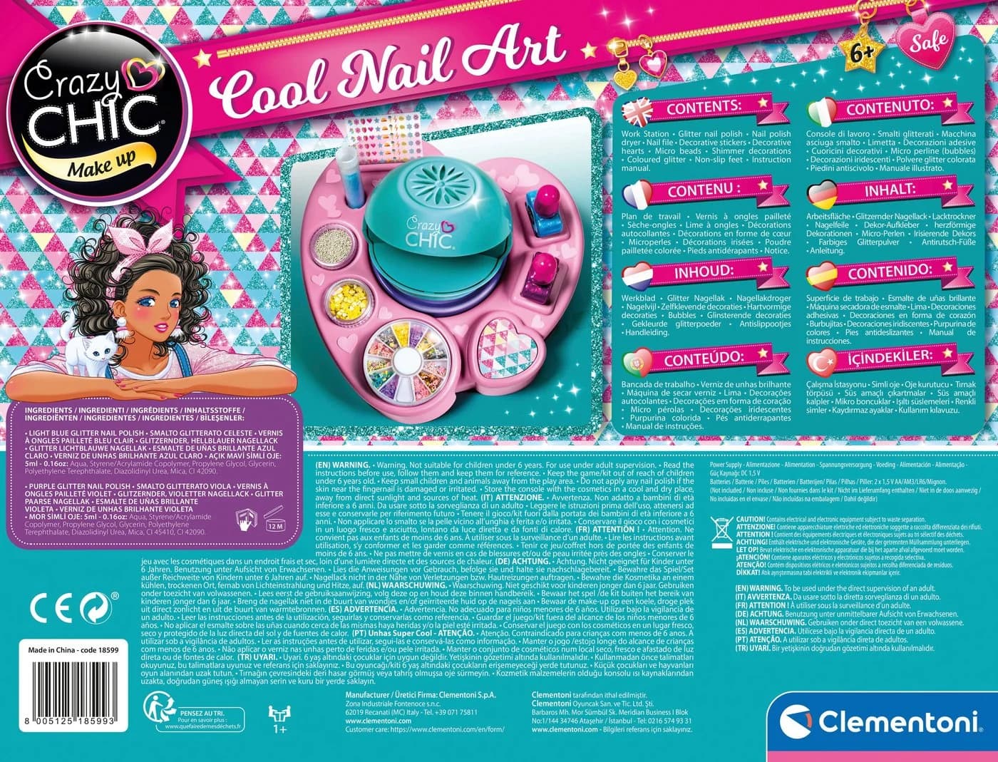 Clementoni Kreativset Crazy Chic Cool Nail Art Nagelstudio Set - Bild 3