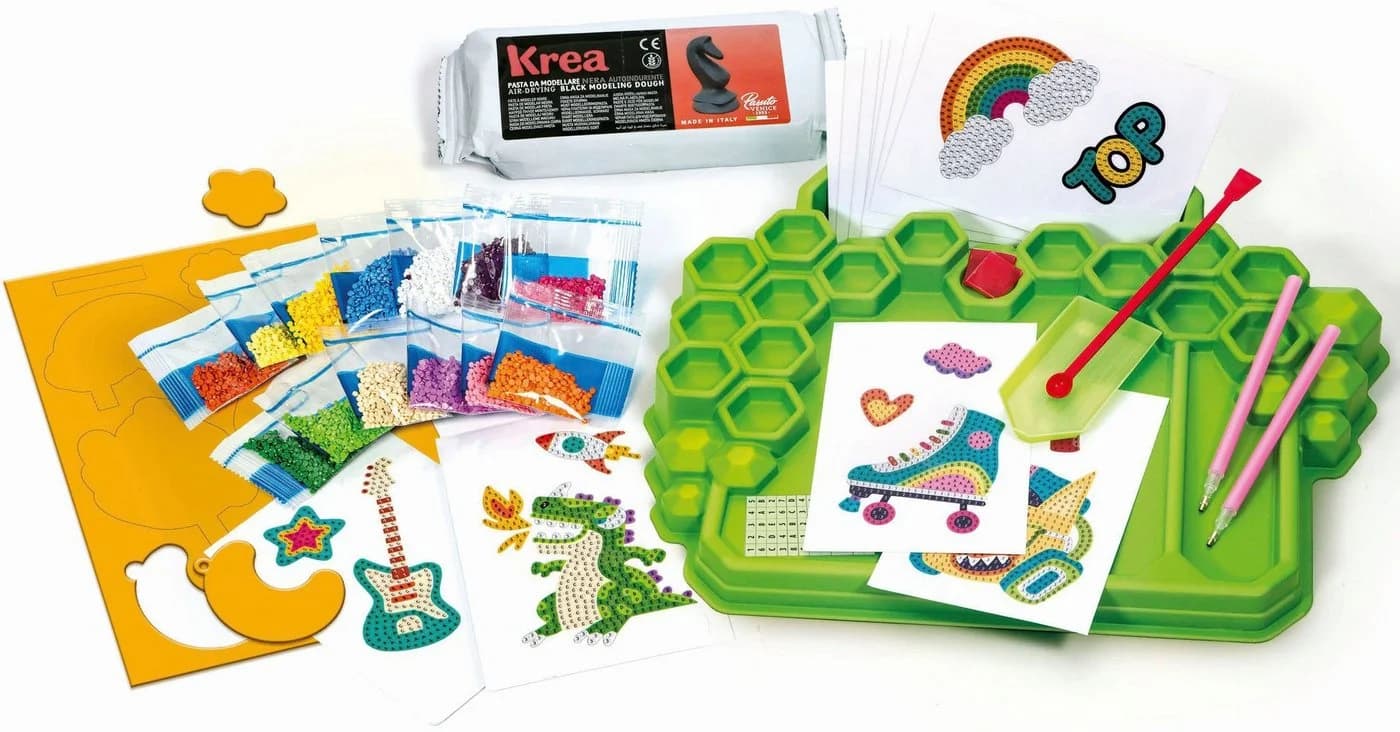 Clementoni® Kreativset idea! Funkelnde 3D-Sticker Bunt Made in Europe