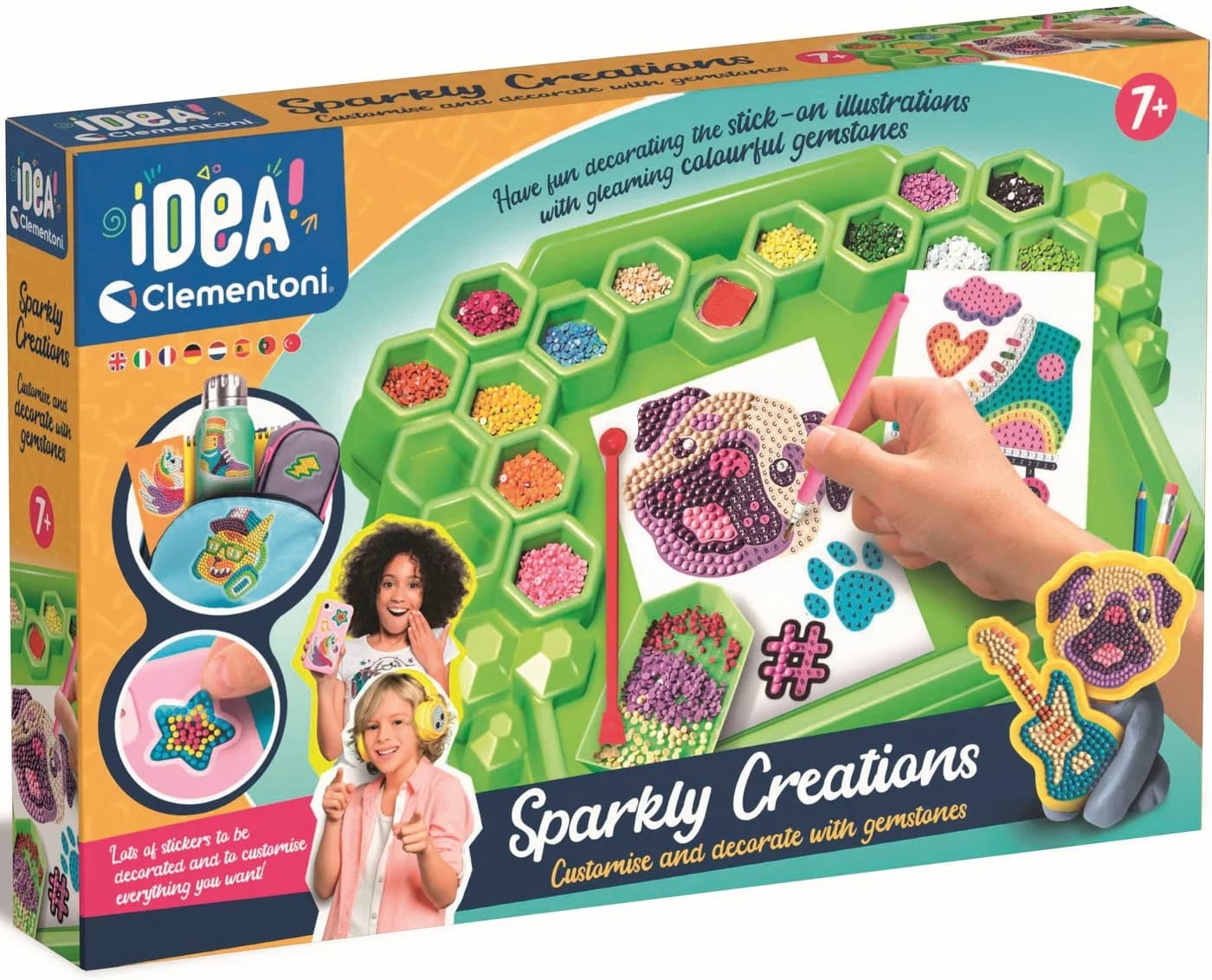 Clementoni® Kreativset idea! Funkelnde 3D-Sticker Bunt Made in Europe - Bild 2