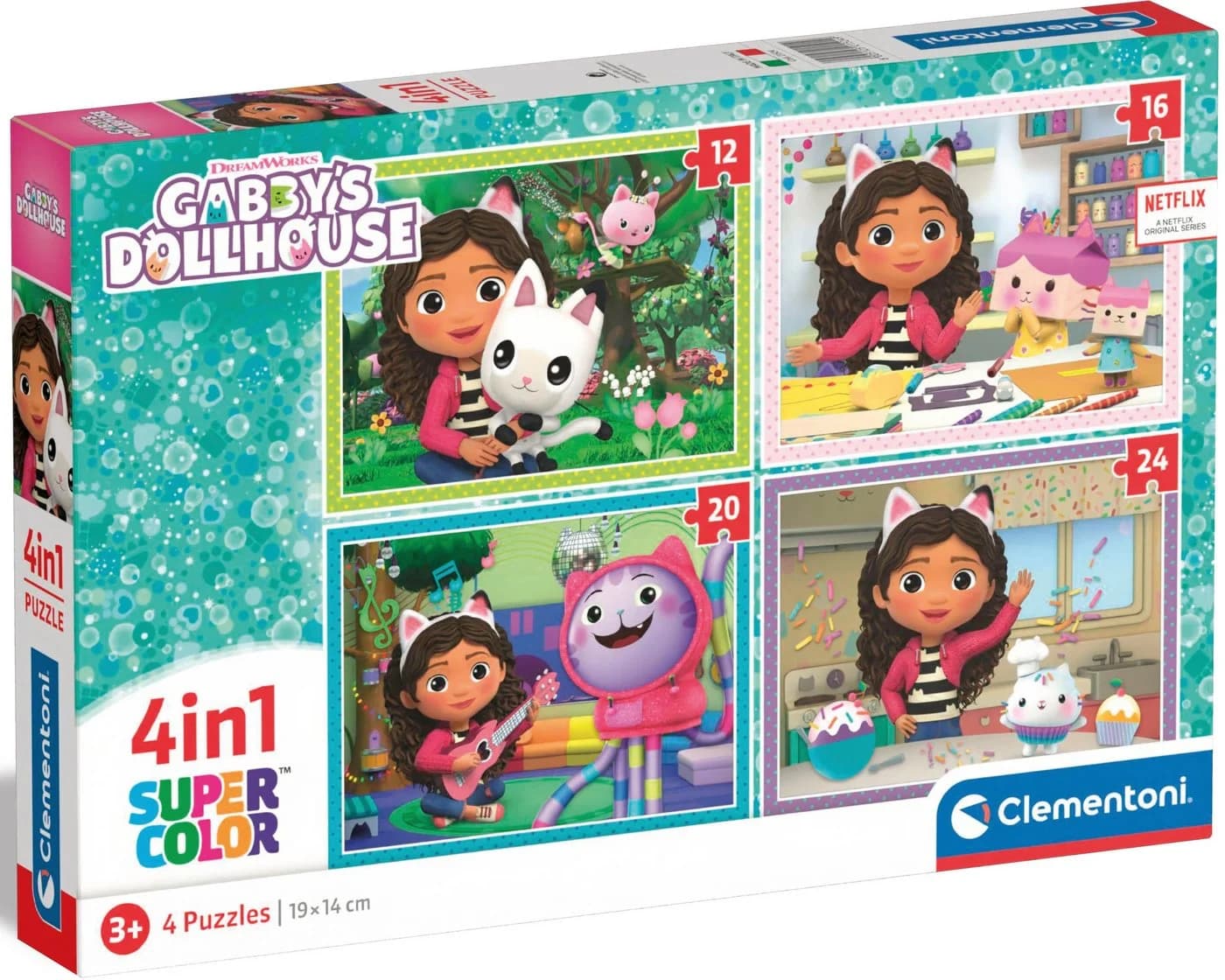 Clementoni Puzzle Supercolor Gabby's Puppenhaus 4 Puzzles 72 Teile Bunt - Bild 2