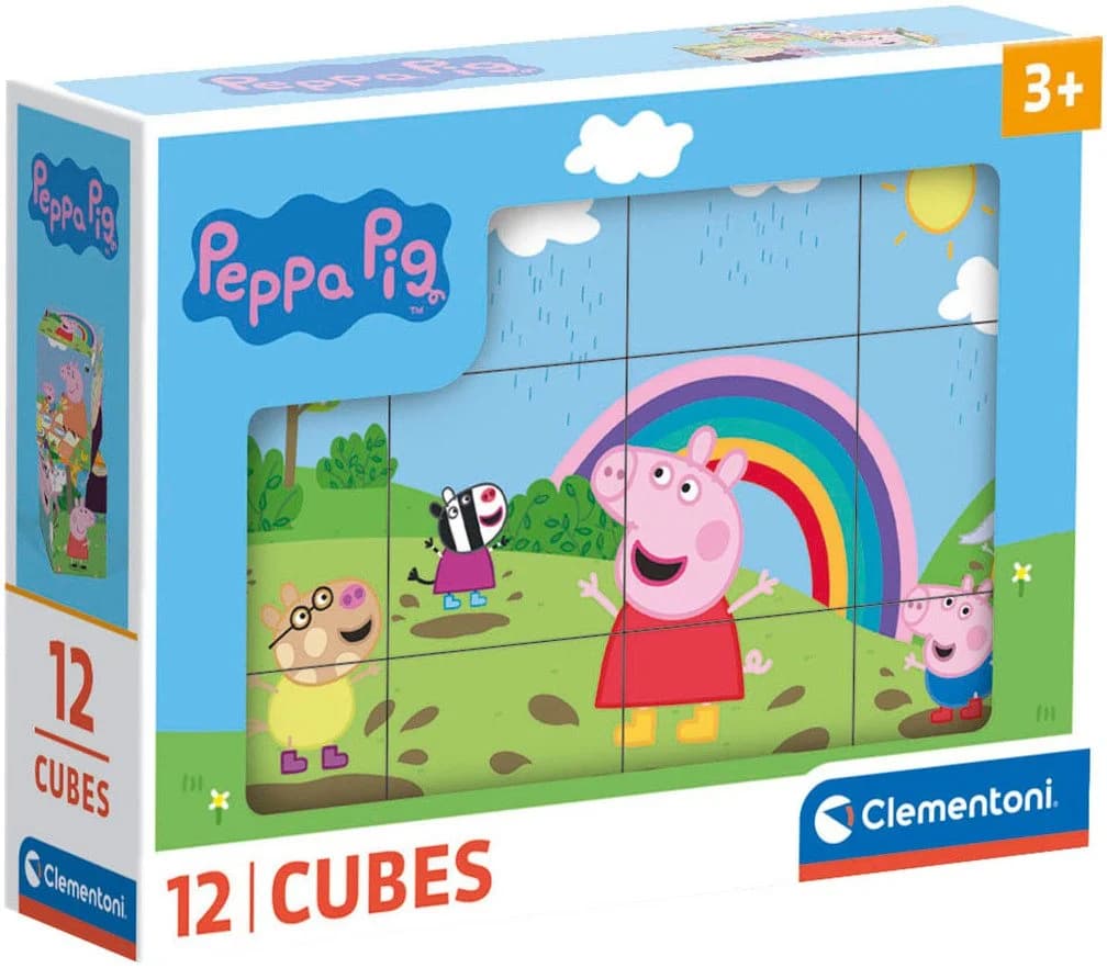 Clementoni® Würfelpuzzle Peppa Pig 12-teilig Bunt Made in Europe - Bild 2
