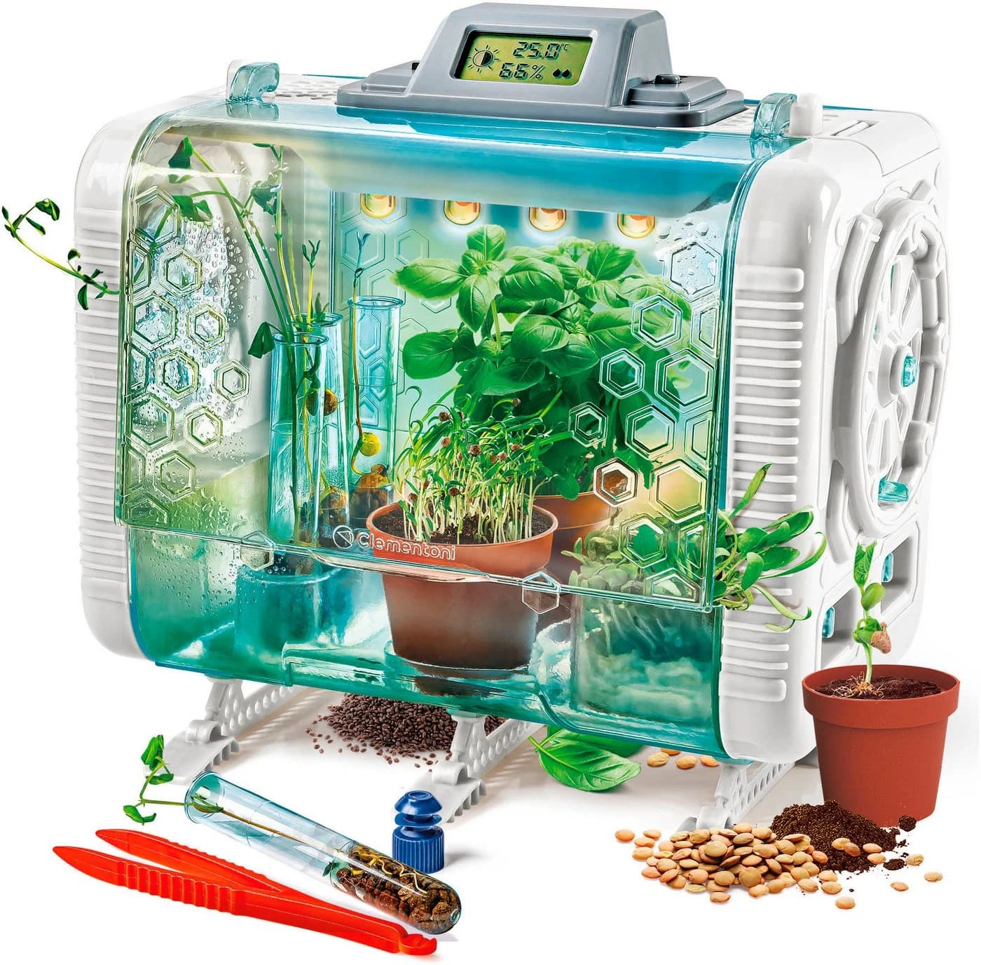 Clementoni Galileo Lab High Tech Gewächshaus Weiß Experimentierkasten