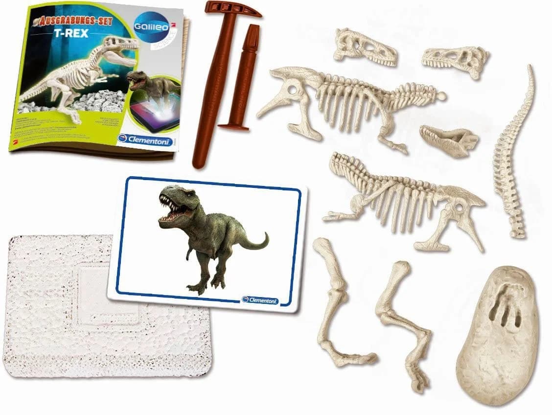 Clementoni® Experimentierkasten Galileo T-Rex Ausgrabungs-Set mit Leuchteffekt