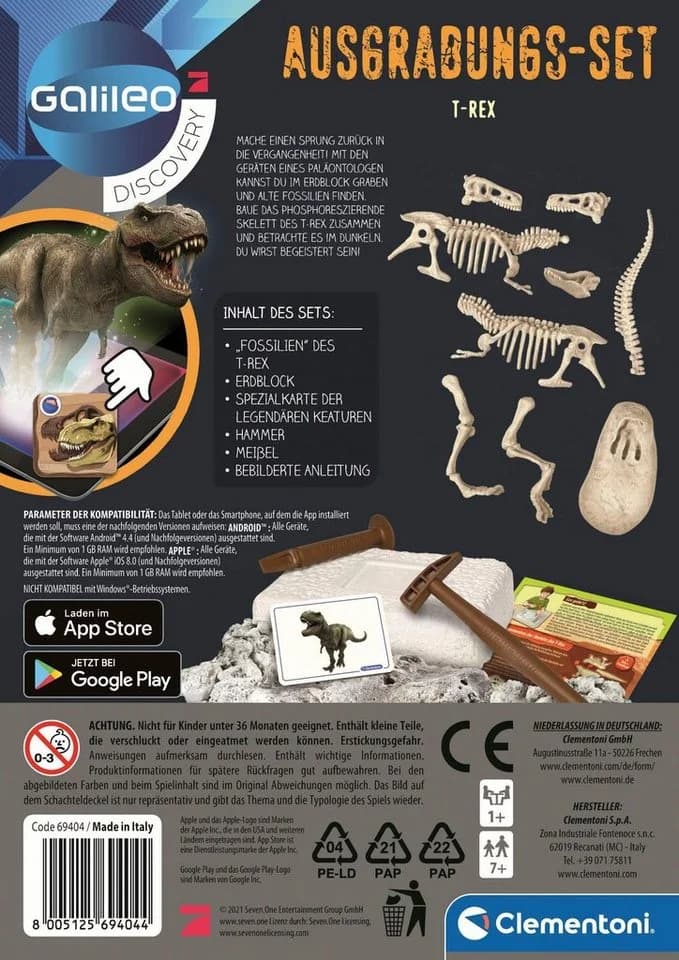 Clementoni® Experimentierkasten Galileo T-Rex Ausgrabungs-Set mit Leuchteffekt - Bild 3