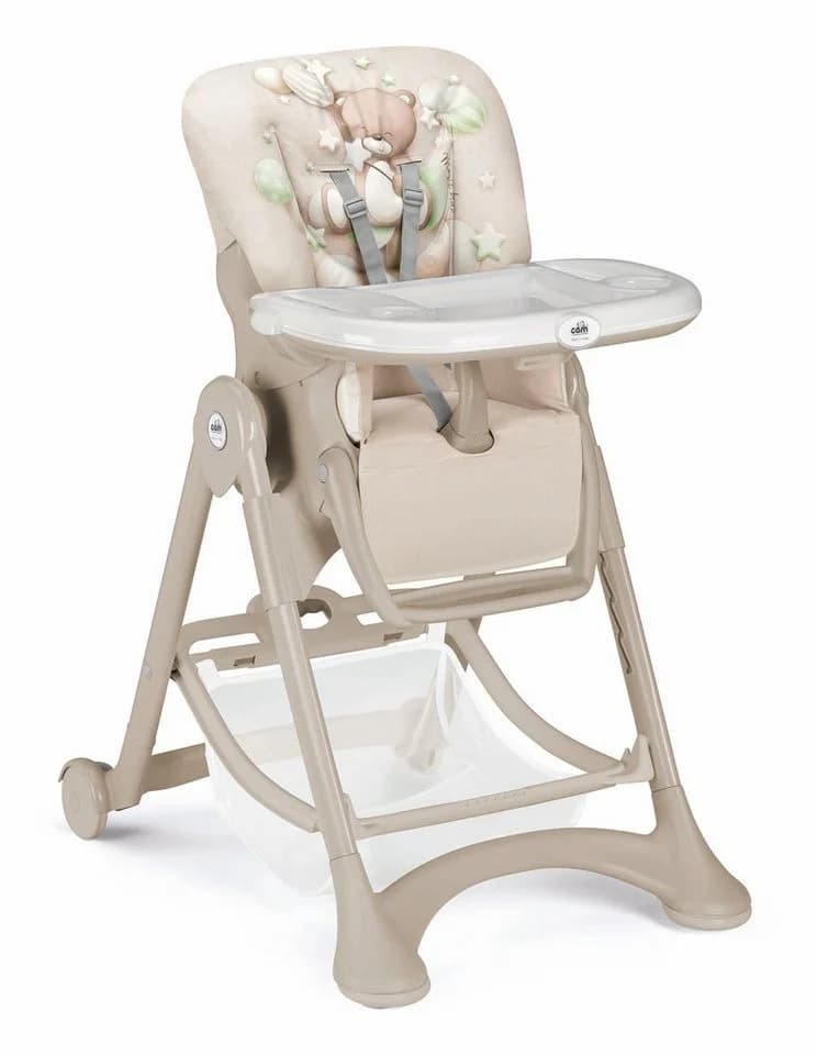 CAM Hochstuhl Campione Beige Höhenverstellbar mit 5-Punkt-Gurt
