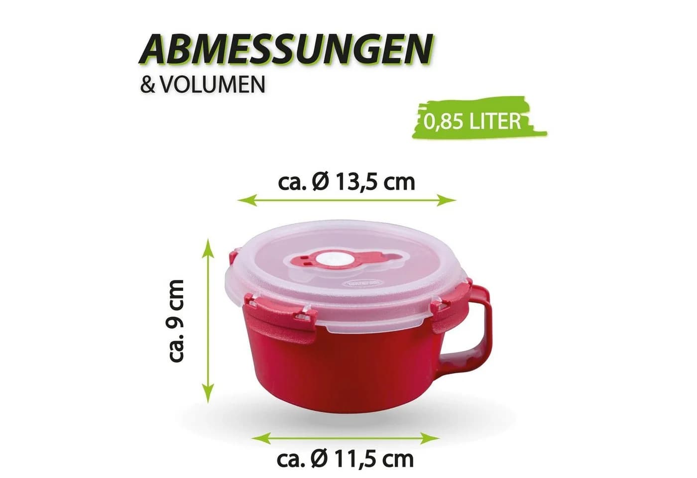 Tontarelli Frischhaltedose 0,85 L Kunststoff Rot Luftdicht Mikrowellengeeignet - Bild 3