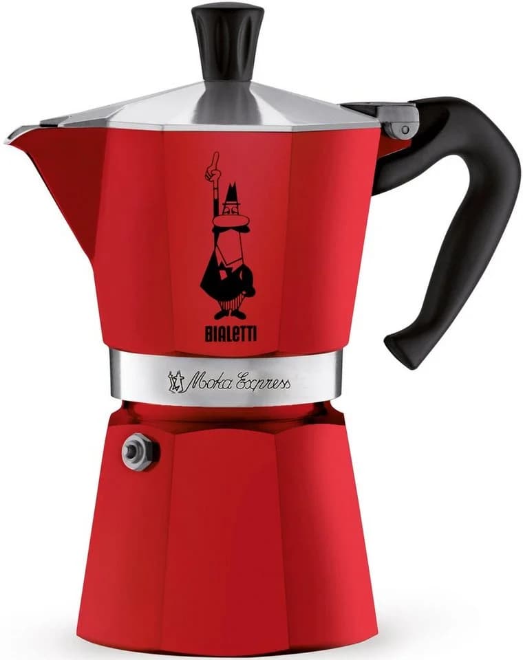 BIALETTI Espressokocher 0,27l Aluminium Rot Lackierung 1 Tasse