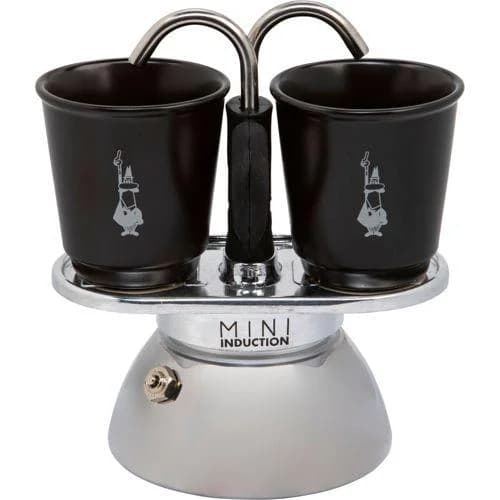 Bialetti Mini Express Induction +2Tassen schwarz