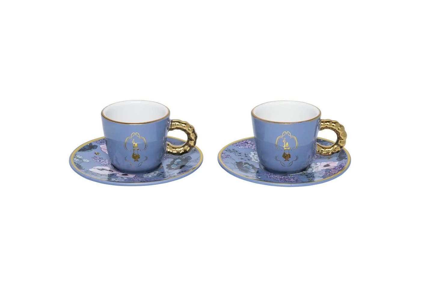 BIALETTI Espressotassenset Bridgerton 2-tlg. mit Untertassen Blau/Gold
