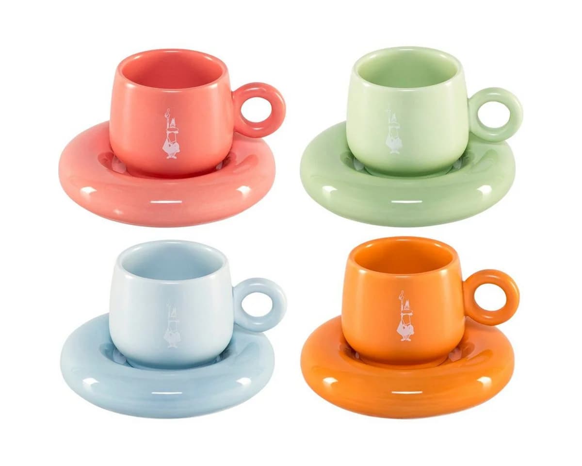 Bialetti Espressotassen 4er Set Porzellan Mercato Della Fruta