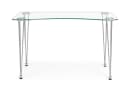 Natur24 Schreibtisch Rondon Stahl Glas Silber Transparent Bild 1