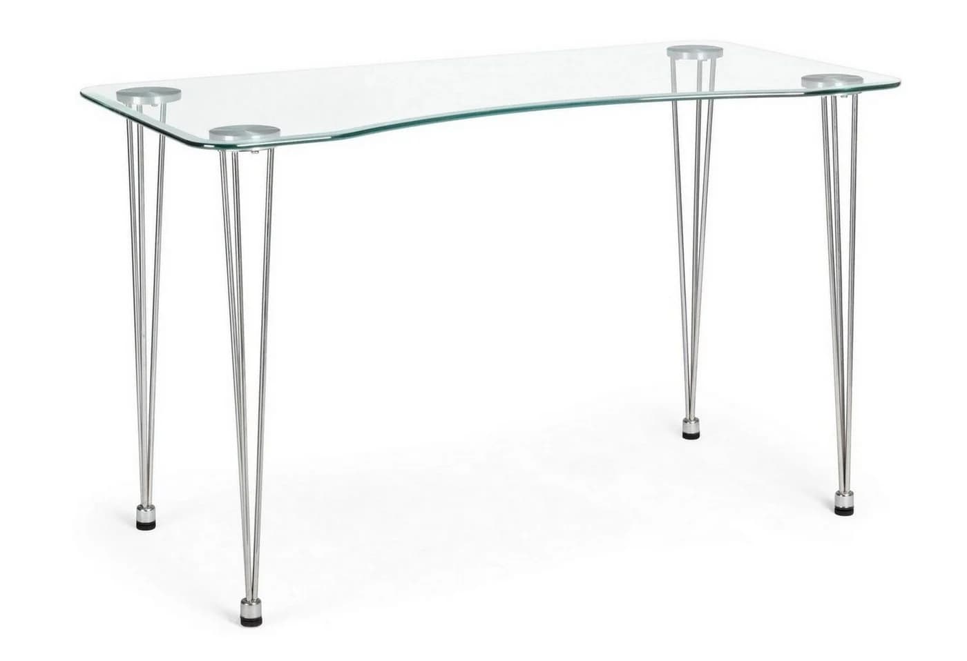 Natur24 Schreibtisch Rondon Stahl Glas Silber Transparent - Bild 2
