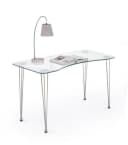 Natur24 Schreibtisch Rondon Stahl Glas Silber Transparent Bild 3