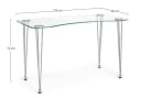 Natur24 Schreibtisch Rondon Stahl Glas Silber Transparent Bild 5