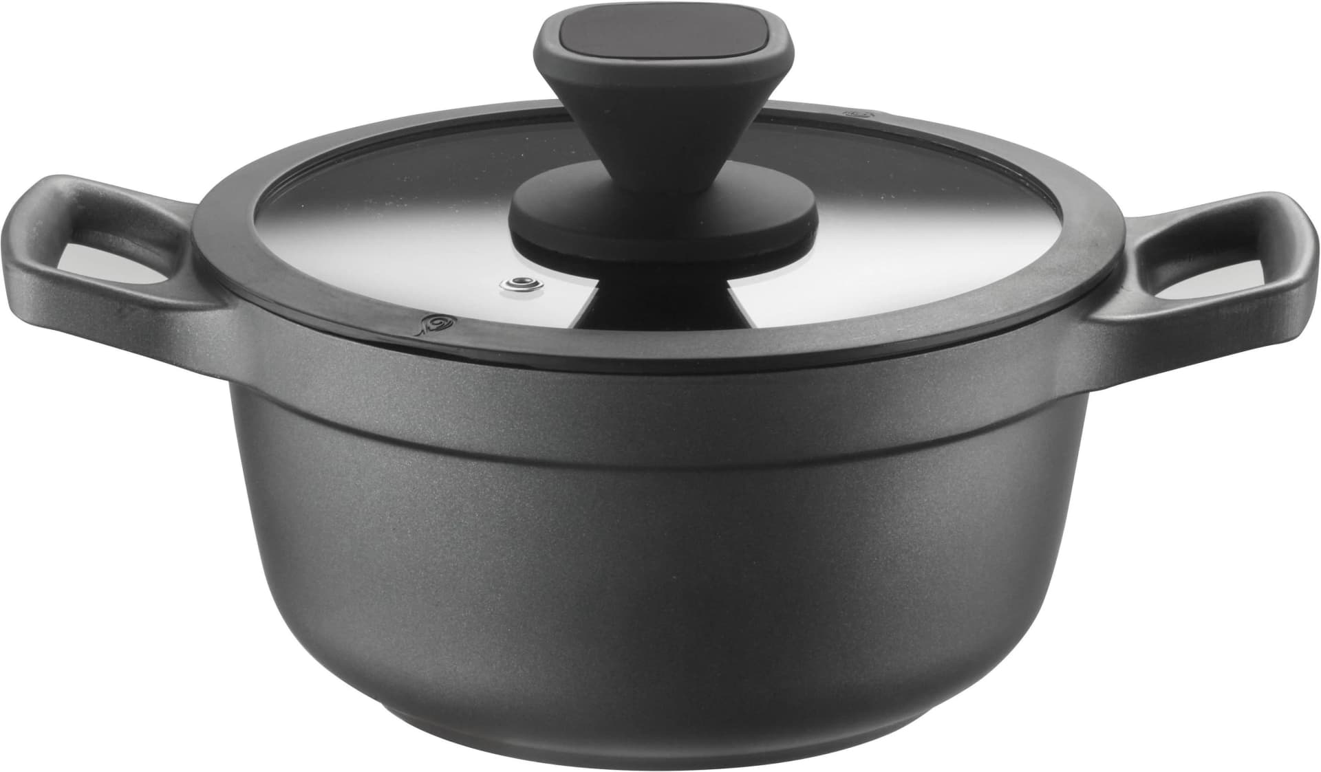 Pinti Inox Kochtopf Pinti Pro Schwarz mit Glasdeckel