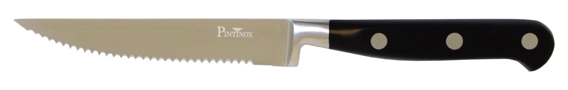 PINTINOX Steakmesser CLASSIC mit Sägeschliff Schwarz Edelstahl