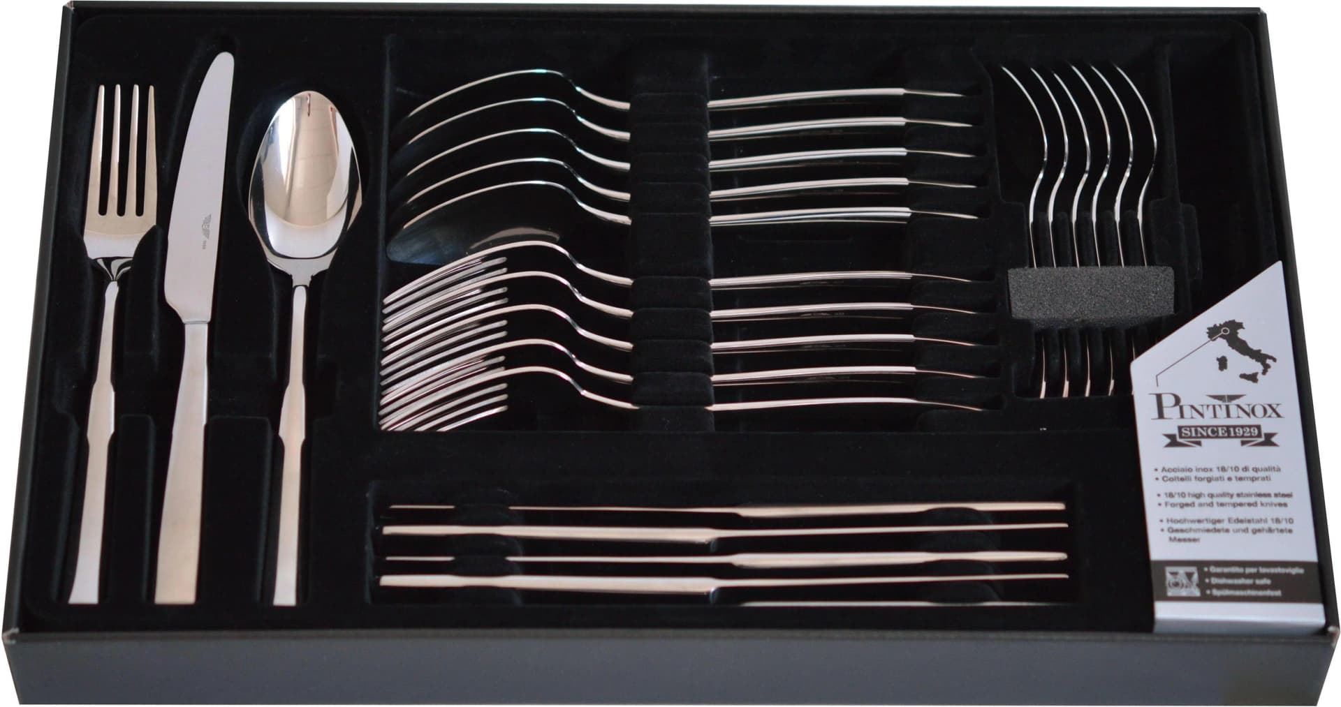Besteck-Set PINTINOX Luna Silber Hammerschlagoptik 24-tlg. Edelstahl 18/10