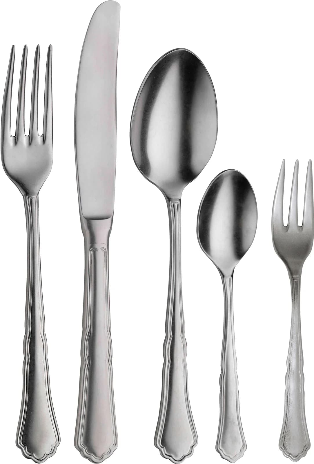 PINTINOX Besteck-Set 30-tlg. Altsilber Edelstahl 18/10 Stonewashed