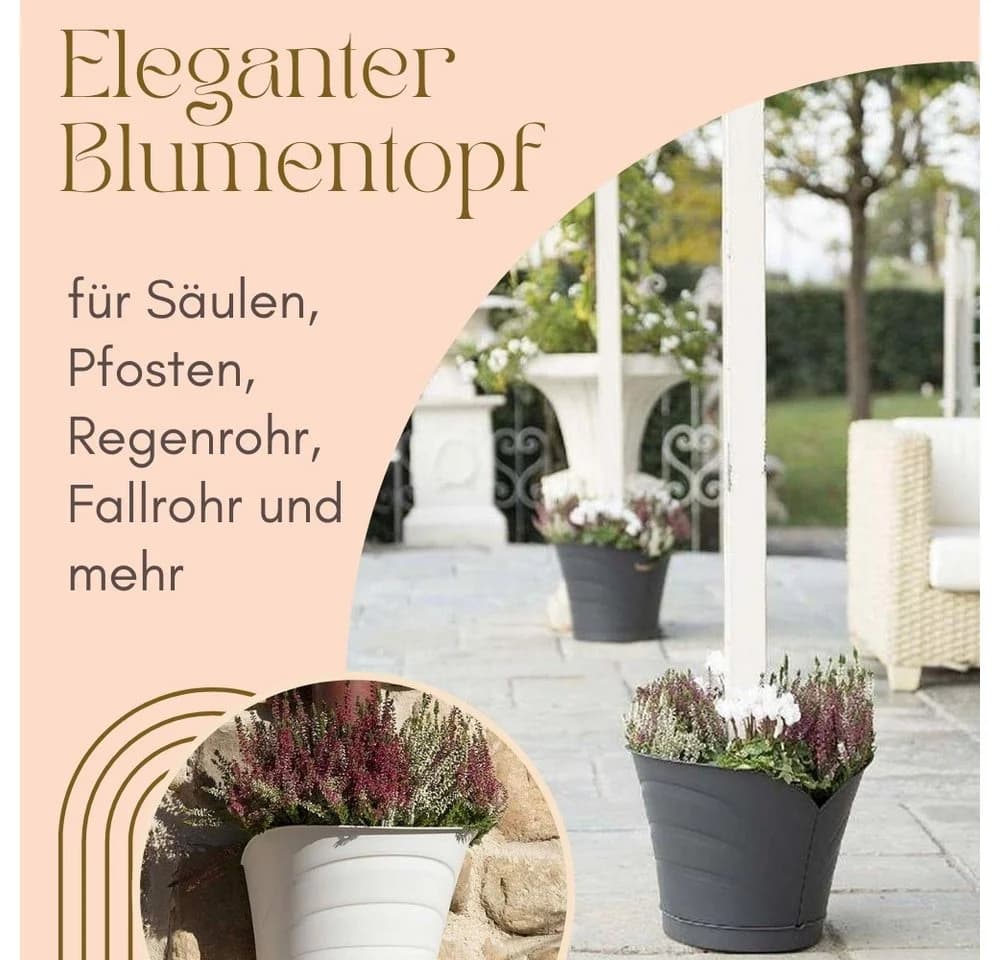 GarPet Blumentopf für Regenrohr Grau/Weiß - Vertikaler Pflanztopf - Bild 3