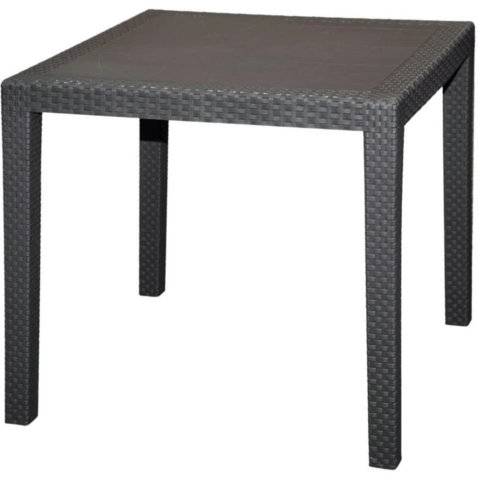 Progarden Gartentisch Anthrazit Kunststoff Rattanoptik