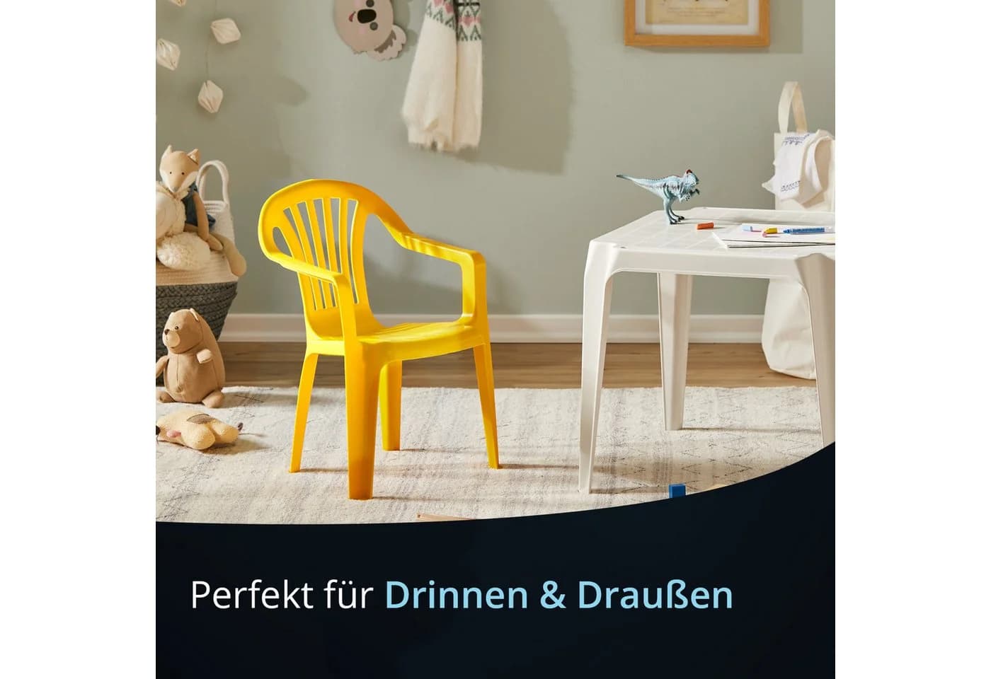 Ipae-Progarden Kinderstuhl Gelb Vollkunststoff Monoblock Stapelbar