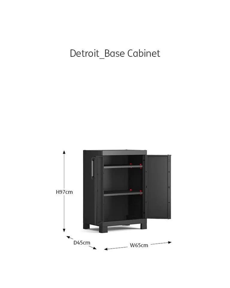 Keter Mehrzweckschrank Detroit Kunststoffschrank Schwarz - Bild 3