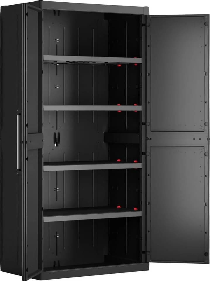 Keter Mehrzweckschrank Detroit XL Kunststoffschrank Schwarz