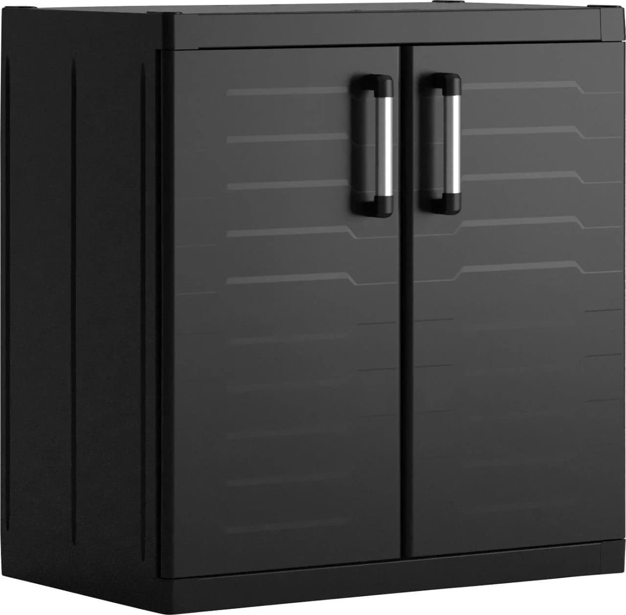 Keter Vorratsschrank Detroit XL niedrig Kunststoffschrank Schwarz - Bild 3