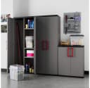 Keter Quadra Mehrzweckschrank Kunststoff Grau Hoch- und Unterschrank Bild 4