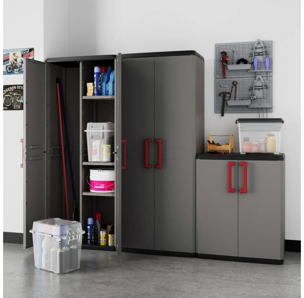 Keter Quadra Mehrzweckschrank Kunststoff Grau Hoch- und Unterschrank - Bild 4