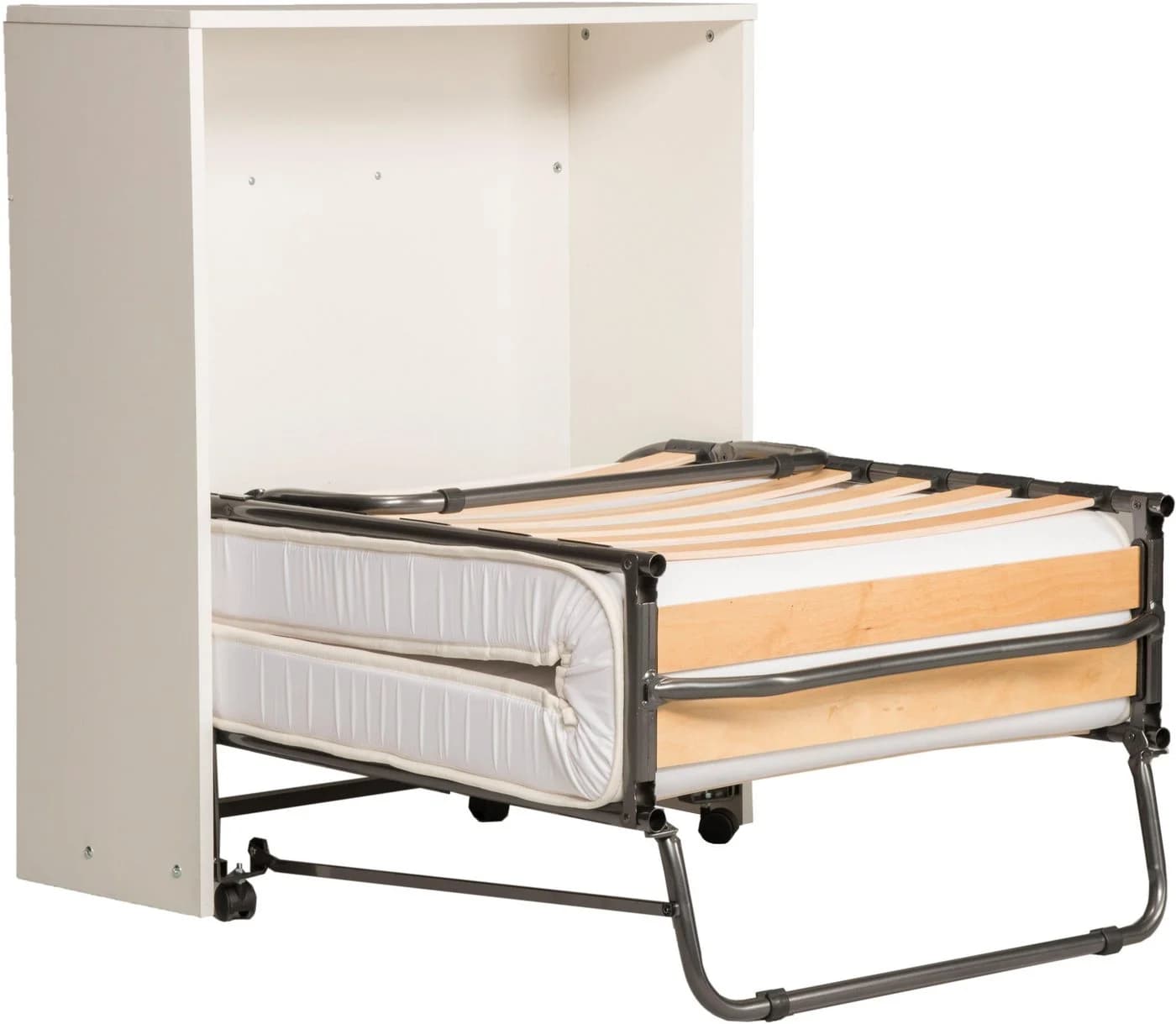 HOME AFFAIRE Schrankbett Sognum Wandklappbett Kommodenoptik Weiss Grau - Bild 4