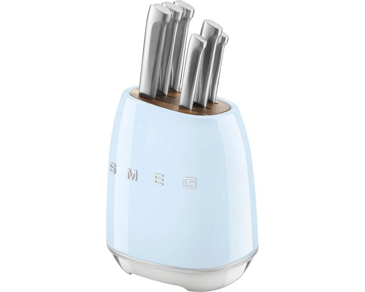 Smeg Messerblock-Set KBSF02PB 6-teilig Pastellblau