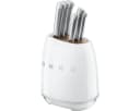 Smeg Messerblock-Set Weiß 6-teilig Edelstahl Akazienholz Bild 1