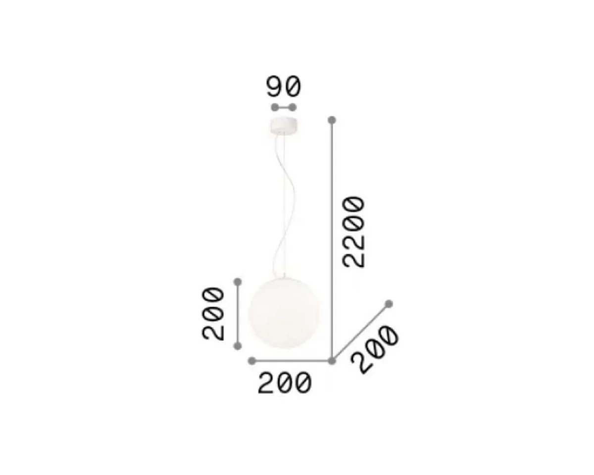 Ideal Lux Pendelleuchte Mapa Opalglas Kugel - Bild 2