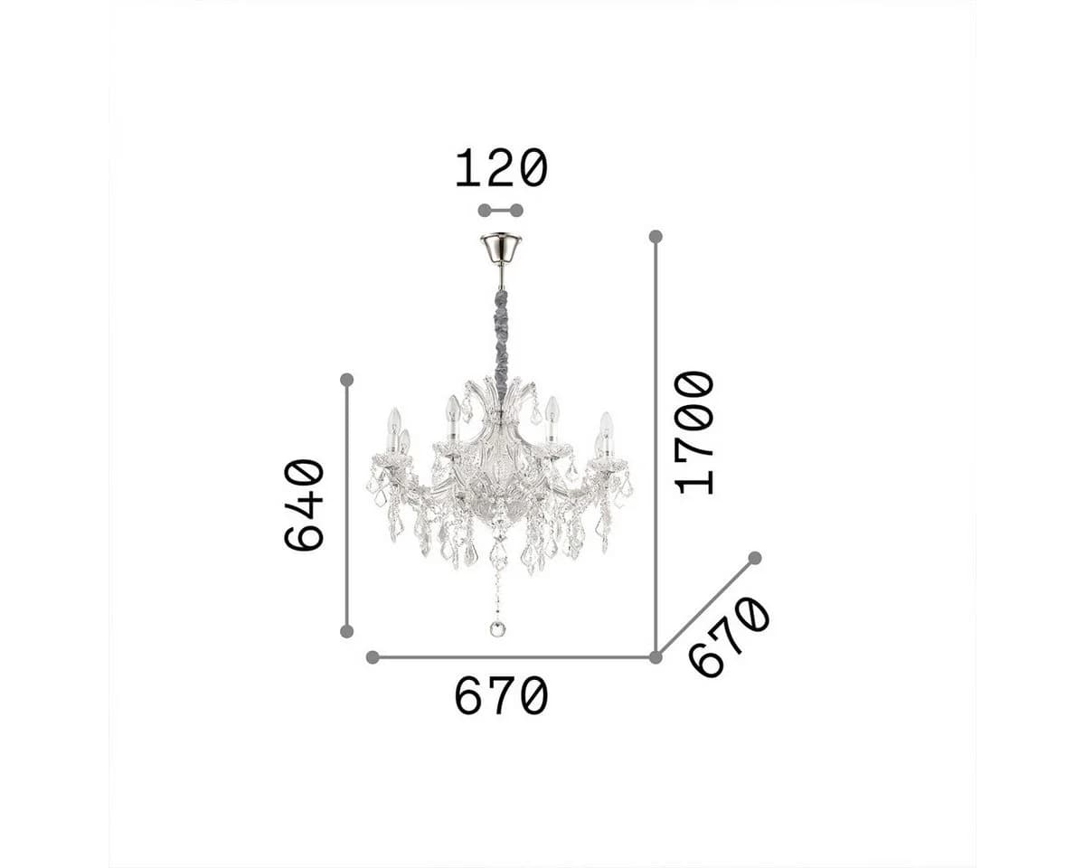 Ideal Lux Napoleon SP8 Kristall Kronleuchter Gold 8-flammig - Bild 3