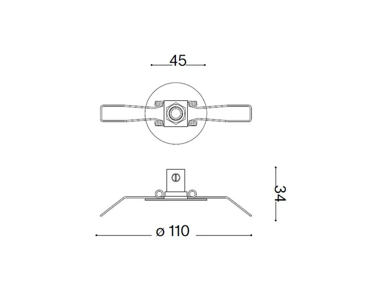 Ideal Lux Lampen Baldachin Einbau rund Schwarz