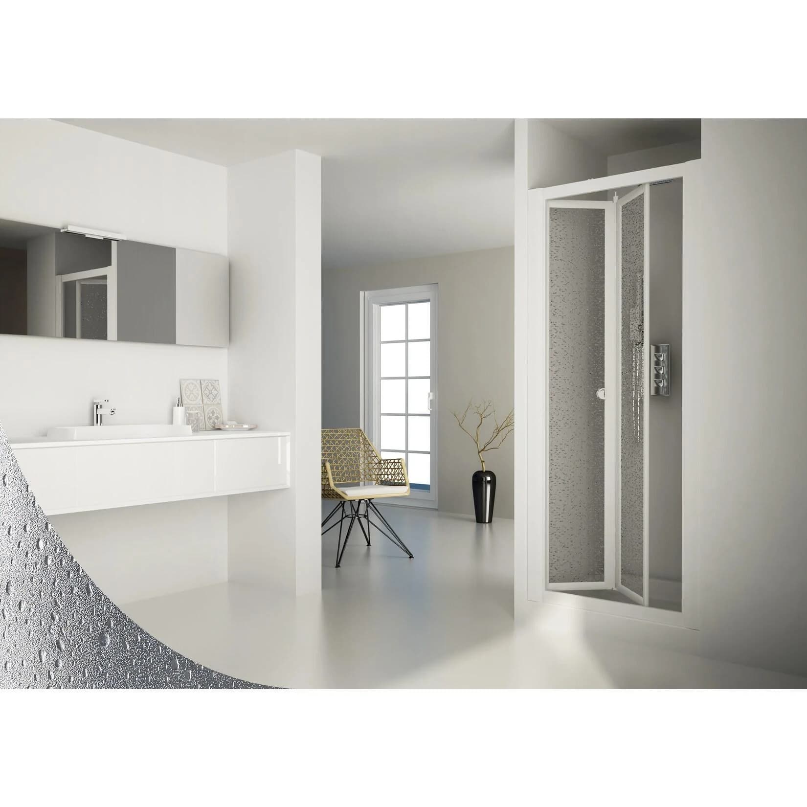 Nischenduschtür Domino Acrylglas Klappsystem
