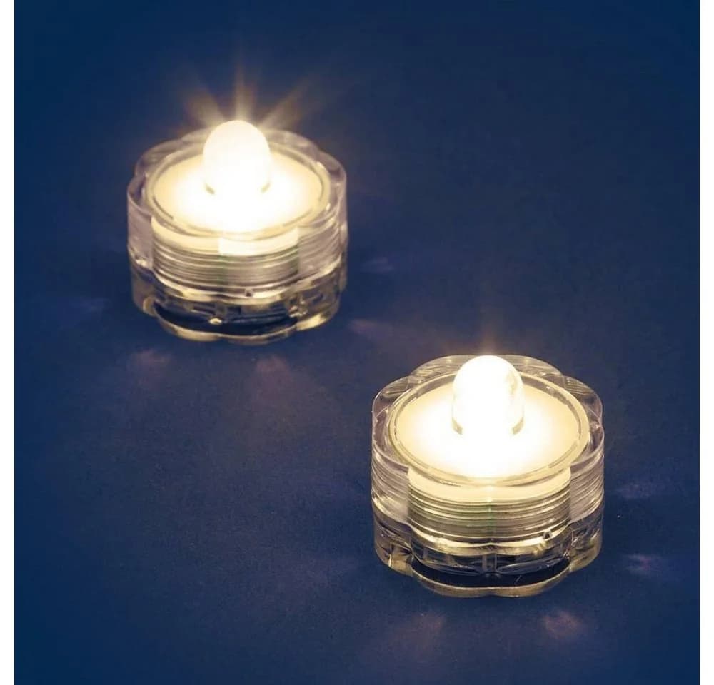 XMAS KING LED-Teelicht 2er Set Warmweiß Wasserdicht Batterie