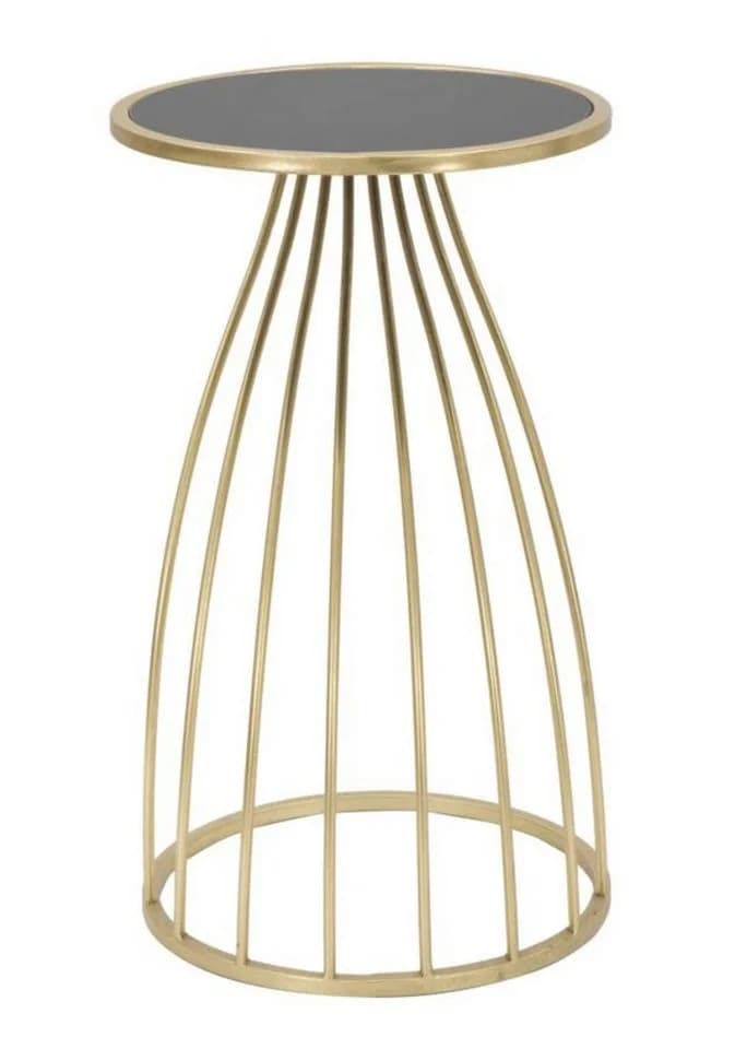 Natur24 Beistelltisch Flush Schwarz Gold Modern