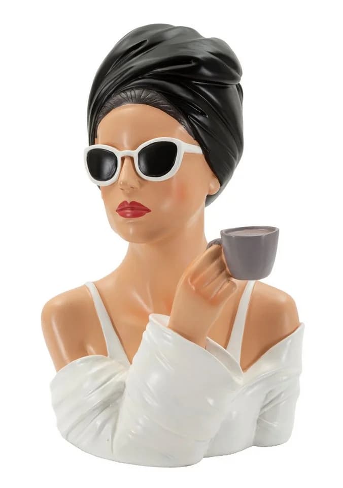 MF Dekofigur Lady Paris Elegante Frauenfigur Schwarz Weiß - Bild 2