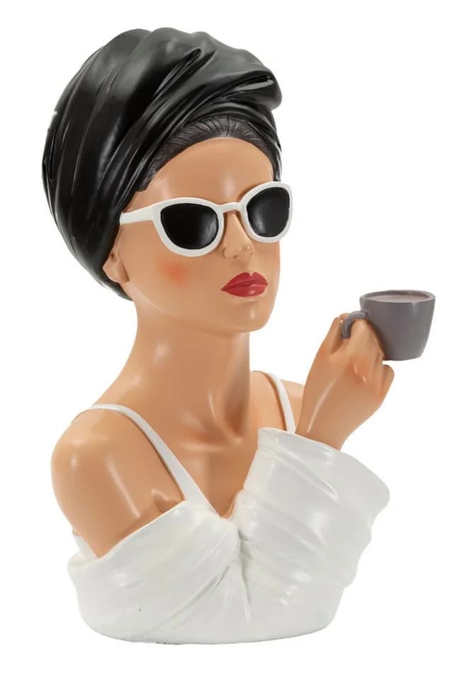 MF Dekofigur Lady Paris Elegante Frauenfigur Schwarz Weiß - Bild 3