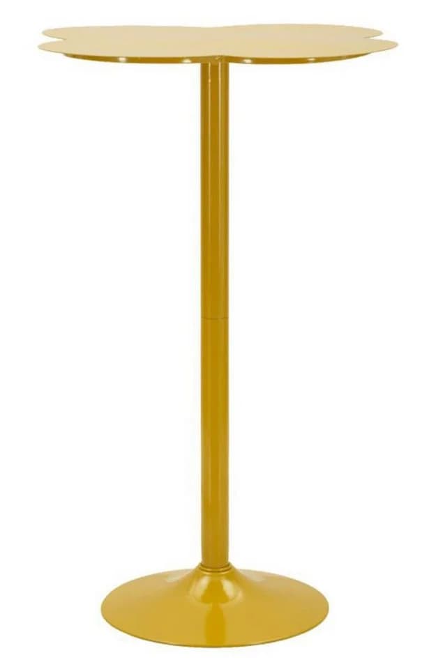 Natur24 Bartisch Clox Gelb Metall Kleeblattform - Bild 2
