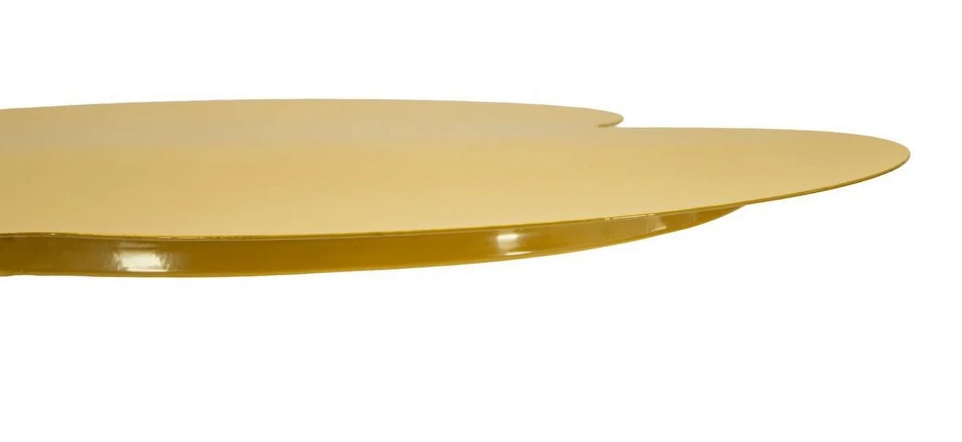 Natur24 Bartisch Clox Gelb Metall Kleeblattform - Bild 3