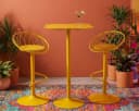 Natur24 Bartisch Clox Gelb Metall Kleeblattform Bild 5