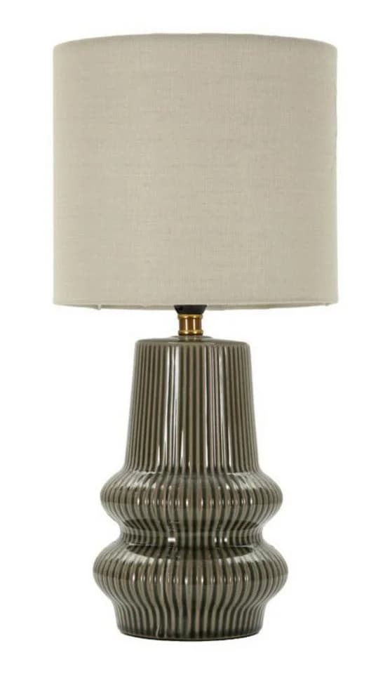 Natur24 Tischleuchte Harmony Beige Grün Eisen Keramik Stoff - Bild 2