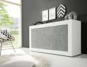 HOME AFFAIRE Sideboard Basic 160cm Weiß Hochglanz Beton-Optik Bild 1
