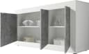 HOME AFFAIRE Sideboard Basic 160cm Weiß Hochglanz Beton-Optik Bild 3