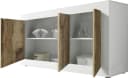 HOME AFFAIRE Sideboard Basic 160 cm Weiß Hochglanz 3 Türen Bild 3