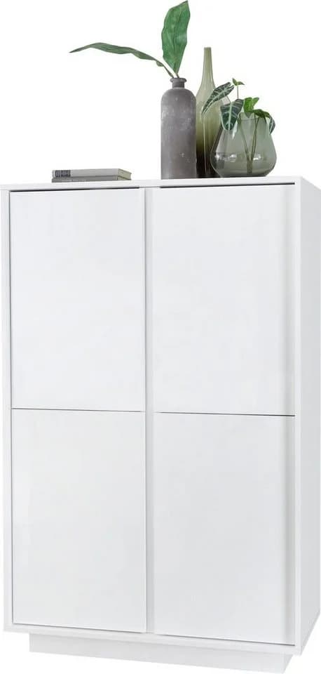 Highboard HOME AFFAIRE Ice Weiß Hochglanz Grifflos Sideboard - Bild 3