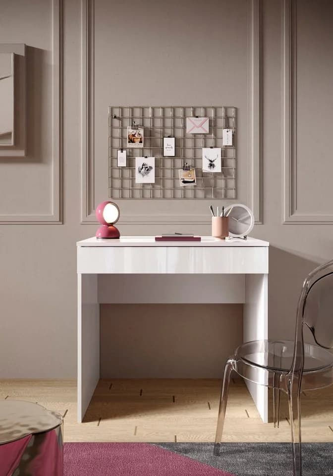 OTTO HOME Schreibtisch Basic Weiß Hochglanz mit Schublade